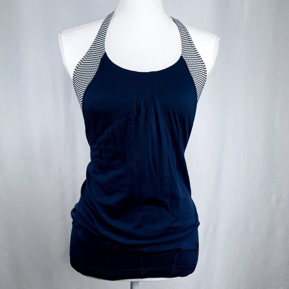 LULULEMON Practice Freely Inkwell Navy Blue Workout Tank Built in Bra 4 - Picture 9 of 15